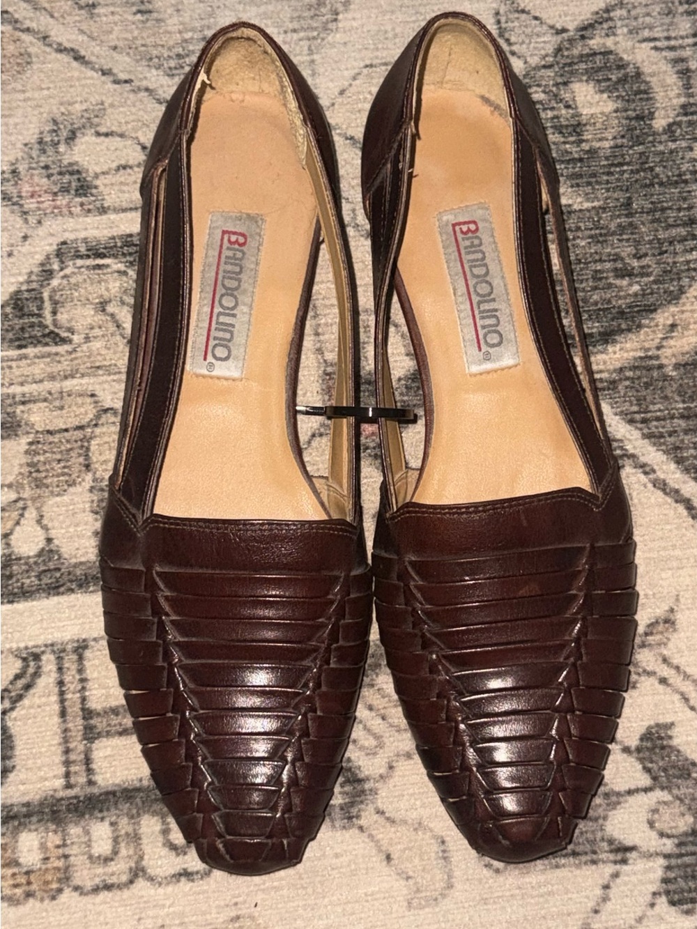 Bandolino Dark Brown Woven Leather Flats